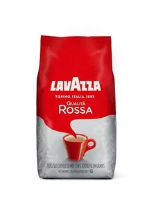 Lavazza Qualita Rossa Caffè Espresso in Grani Interi 2,2 Lb Gusto Cioccolato Medio - Foto 1 di 6