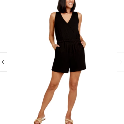 Max & Mia Women's Extra Small Romper On The Go Black Sleeveless