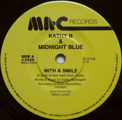 70s KATHY B&MIDNIGHT BLUE*OPEN YOUR HEARTS+WITH A SMILE*CANCER FUND APPEAL7"45NM - Image 1 of 4