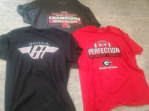 University Of Georgia Bulldog Lot Used T-shirts Football 3 Items - Picture 1 of 6