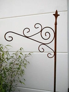 Edelrost Laternenstab Gartenstecker Laternenhaken Lampenhaken B40* H180cm031387 - Bild 1 von 3