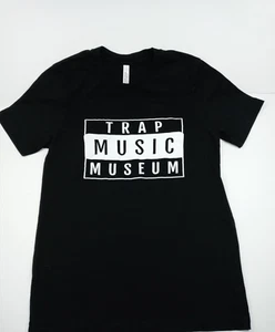 TRAP MUSIC MUSEUM Bold Graphic T Shirt Adult Med  Black Short Sleeve 100% Cotton - Picture 1 of 6