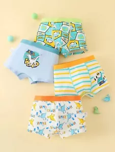 New Pack Of 4 Dinosaur Print Boys XL / Mens Printed Briefs Size S 24" To 32" - Picture 1 of 13