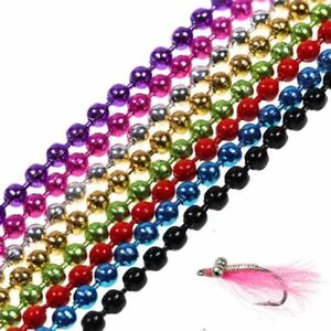 45/60cm Fly Tying Metal Bead Chain Colorful Copper Dumbbell Chain Eyes 1.2-4.5mm