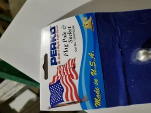 ALUMINUM FLAG POLE WITH ANGLED SOCKET 31 1/2" POLE, FOR 16" HIGH FLAG.  - Picture 1 of 5
