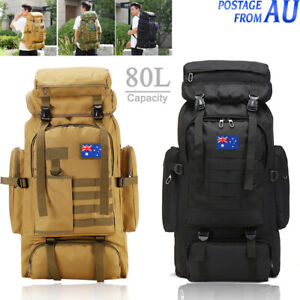 80L Military Tactical Backpack Rucksack Hiking Camping Trekking Bag Outdoor