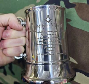 Tanque masónico de acero inoxidable tostado/grabado para tylers | Ejército | Milit - Imagen 1 de 1
