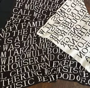 Barnes & Noble Punctuate Literary Quotes Throw Blanket 50" X 60" Cotton Brown - Picture 1 of 7