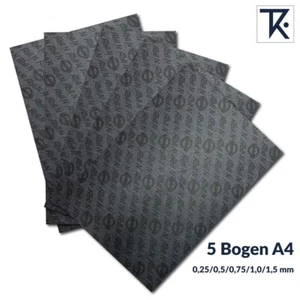 5 Bogen Abil N Dichtungspapier SET je 1x 0,25/ 0,5/ 0,75/ 1,0/1,5mm DIN A4 Bogen - Bild 1 von 2