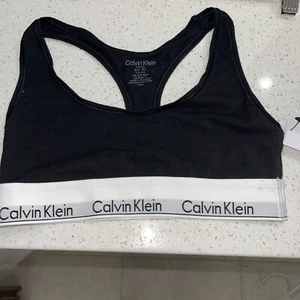 Nwt Calvin Klein Black White Bralette Sports Bra Tween/ Teen Girls Size Small - Picture 1 of 6