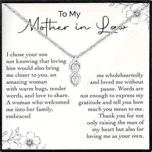 To My Mother in Law Necklace With Heartfelt Message Love For Mother in Law Gift - Picture 1 of 6