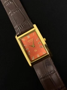 Pristine - Rare Vintage Seiko Slim Tank Quartz men's Leather FREE SHIPPING - Picture 1 of 10