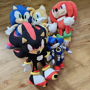 Sonic The Hedgehog Soft Plush Toy Bundle X 5 Metal Blue Red Yellow Black - Picture 1 of 21