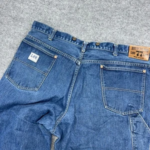 VTG 60s Lee Boss Of The Road 77 Loggers Jeans USA 44x30 (FIT 42) Carpenter Pants - Picture 1 of 9