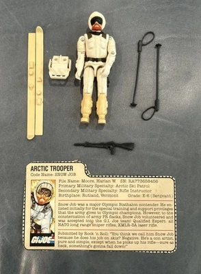 Hasbro G.I. Figura de acción Joe Snow Job 100 % completa con tarjeta de archivo Foto 1 de 3