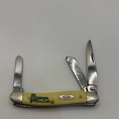 Case XX 2008 3318 SS Yellow Stockman Pocket Knife - Alabama Farm Credit - Image 1 of 4