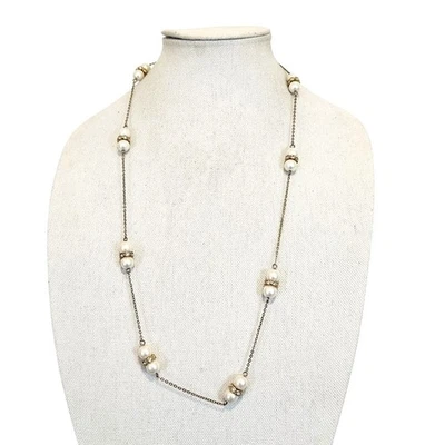 J.Crew искусственного жемчуга и страз бисером станции цепочка длинное ожерелье - Изображение 1 из 3