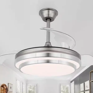 Bella Depot 42 in. LED Indoor Brushed Nickel Retractable Ceiling Fan - Picture 1 of 6