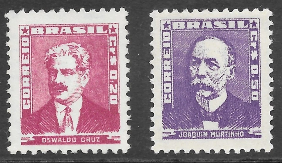 BRAZIL 1954: 20c Red Oswald Cruz & 50c Lilac Joaquim Murtinho MNH - SG892 & 895 - Image 1 of 1