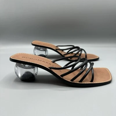 Sandalia BCBG Maxazria Slide tacón de bola para mujer talla 7 negra Foto 1 de 4