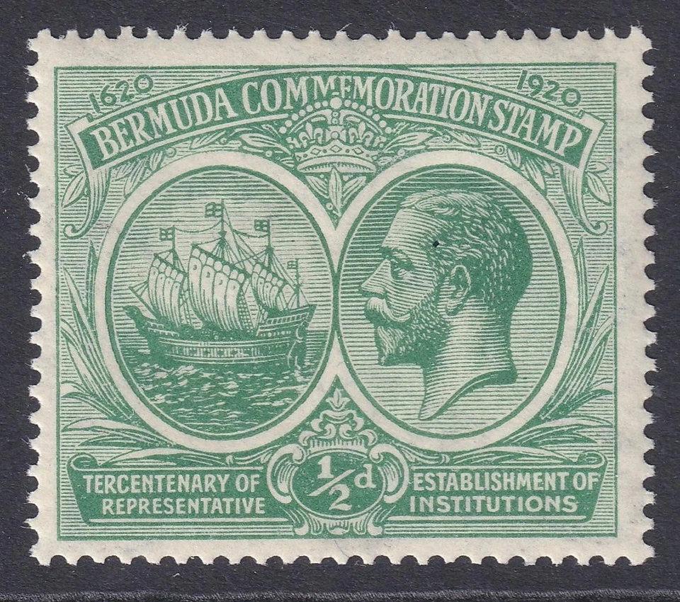 Bermuda 1920 GV  1/2d SG60w MNH. Watermark crown to right of CA. Cat £450. - Image 1 of 2