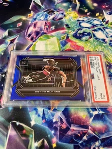 2023 BRETT THE HITMAN HART BLUE PRIZM /199 PSA 9 - Picture 1 of 3
