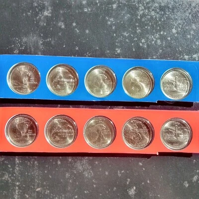 2007 - P & D - Statehood Quarters - 10 Coins - Satin Finish - U.S.Mint Set - Image 1 of 2