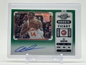 AJ griffin Variation green Optic Contenders 1/75 On Card Auto RC Rookie eBay 1/1