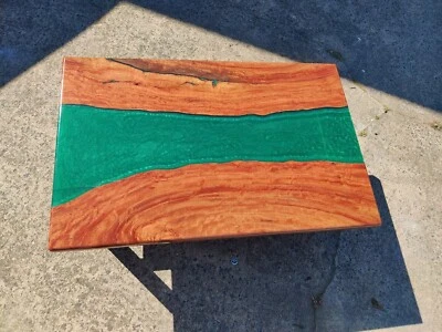 Green River Epoxy Coffee Table, Live Edge Wooden Center Table, Home Decor - Image 1 of 3