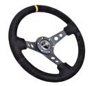 Nrg Deep Dish Steering Wheel 350mm Black Suede Black Center Yellow Marking