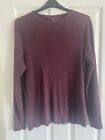 River Island burgundy Slim Fit Long Sleeved Ribbed Top Size L