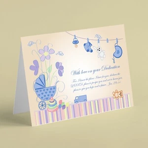 Linda tarjeta de dedicación de escritura de bebé niño (Jer 29:11) adecuada para amigos familiares - Imagen 1 de 1
