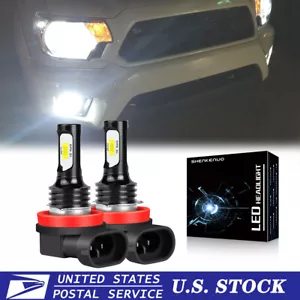 2x H8 LED HID Xenon Light Bulbs Angel Eyes Halo Ring 6000K For BMW E92 80W White - Picture 1 of 11