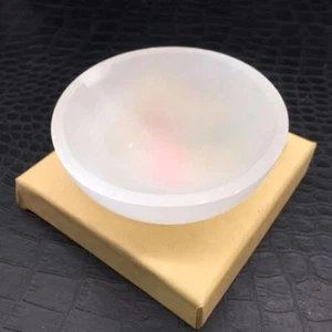 Natural Gypsum Selenite Quartz Carved Round Bowl Decoration Healing Gifts 1Pc - Picture 1 of 7