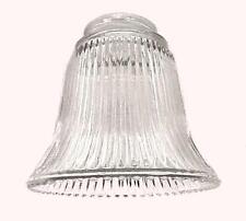 Bell Light Shade 2 1/4" Ribbed Clear Glass Wall Sconce Ceiling Fan Chandelier