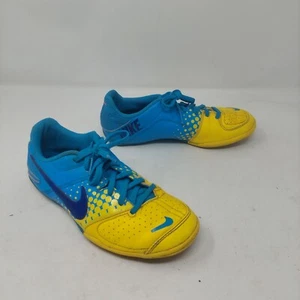 Nike 5 Elastico Soccer Shoes Blue Yellow Spotted Sneakers Athletic Youth Sz 4.5 - Picture 1 of 11
