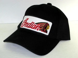 Indian Motorcycle Red Logo Black Hat Embroidered Logo Adjustable Back - Picture 1 of 1