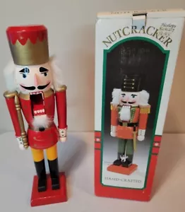 VINTAGE In Box 15" Old World Wooden Handcrafted Christmas Holiday Nutcracker - Picture 1 of 10