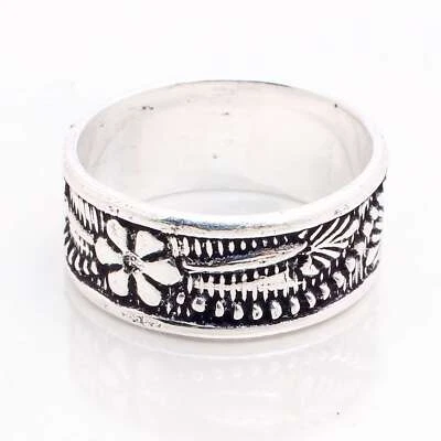 925 Placcato Argento Handmade Design Gioielli Regalo per Lei Ring Misura 6 - Immagine 1 di 3