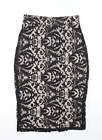 Miss Selfridge Womens Multicoloured Polyester Straight & Pencil Skirt Size 6 Zip