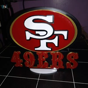 San Francisco 49ers 3D Double Logo Stand Version Two Sign ,3D Printed 15 INCH - Picture 1 of 11