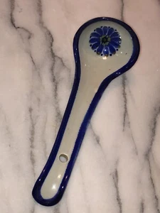 Cuchara De Cerámica Popular Mexicana De Colección El Palomar Guadalahara Flor Azul Excelente - Imagen 1 de 2