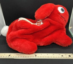 Vintage Lego Systems Plush Red Bunny Rabbit Zippered Carry Bag Purse Duplo 1984 - Picture 1 of 8