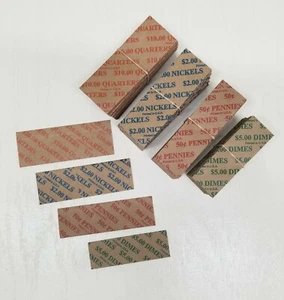 120 Coin Wrappers Flat Tubular ASSORTED Paper for Quarters Pennies Nickels Dime - Picture 1 of 1