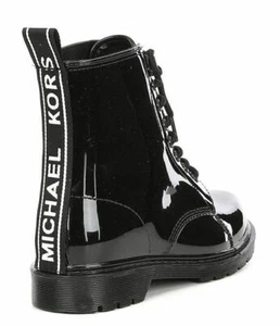 MICHAEL KORS TAVIE MK CONTRAST LOGO BLACK LACE UP COMBAT RAIN BOOTS SHOE HEAVEN - Bild 1 von 11