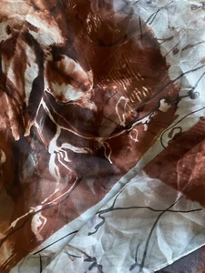 Silk Sheer Brown Pattern Fabric Pack Sewing Making Design - Picture 1 of 2