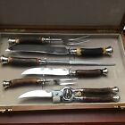 Carving set 6 Pieces J G Henckels. Stag,Sterling Silver,SS.Never Used. 1960s MIB