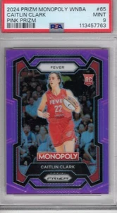 2024 Panini Prizm WNBA Monopoly Caitlin Clark #65 Pink Prizm /149 PSA Mint 9 - Picture 1 of 2
