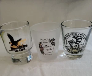 Schnapsglas Staaten Reise Erinnerungsstücke Louisana, Idaho, Georgia Barware - Bild 1 von 7