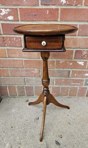 Antique Plant Fern Stand Side Accent Table 1 Drawer Cover